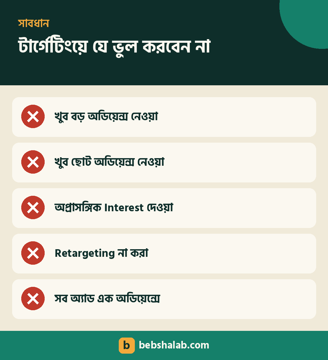 অ্যাড টার্গেটিংয়ে যে ভুলগুলো এড়াবেন