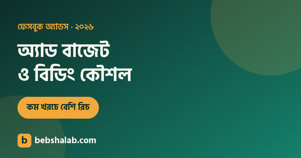 ফেসবুক অ্যাড বাজেট ও বিডিং কৌশল