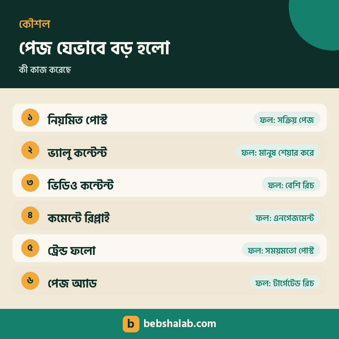 ফেসবুক পেজ যেভাবে বড় হলো তার কৌশল